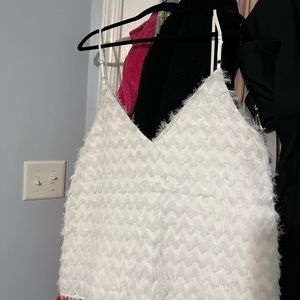 White Feather Like Tank